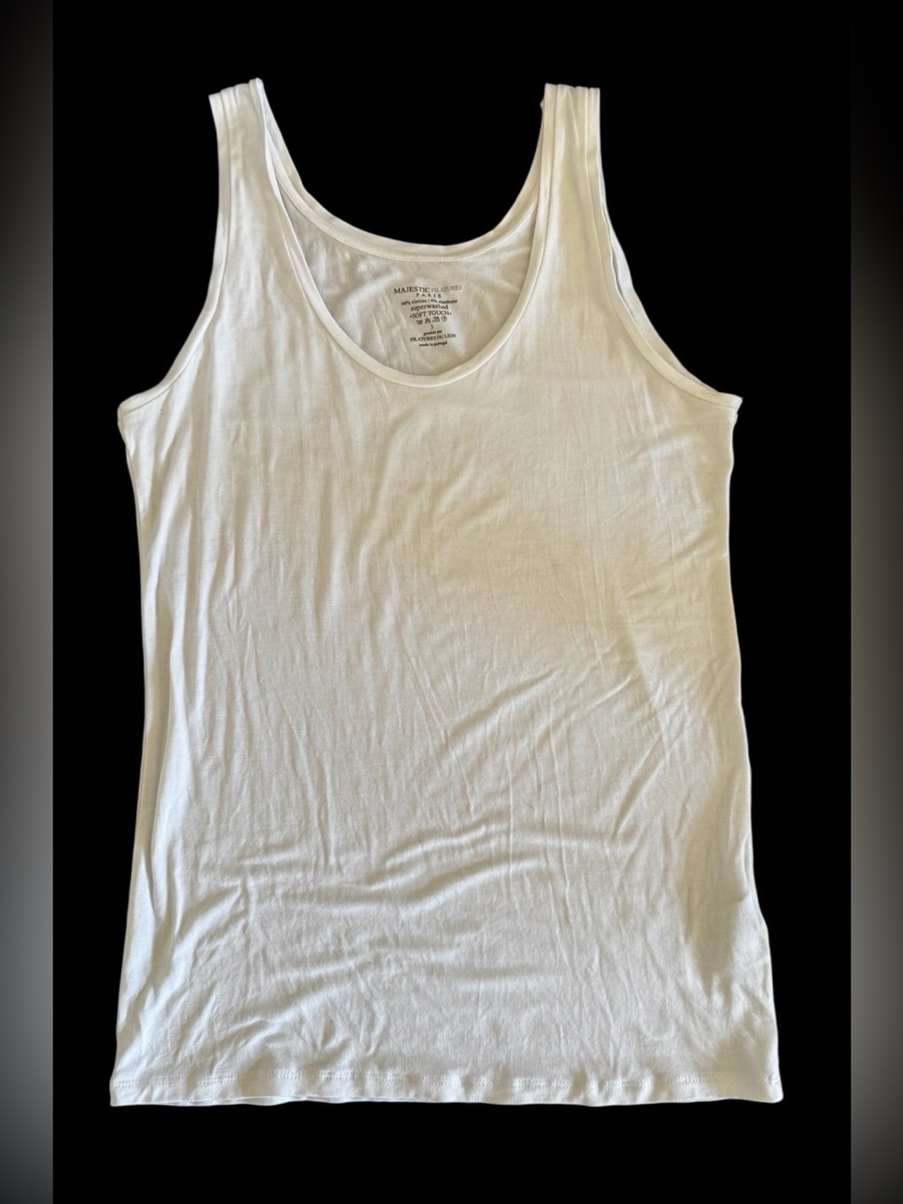 Majestic Filatures Paris size 3 (M) Women's White Soft Touch Tank Top Superwash - Picture 4 of 9